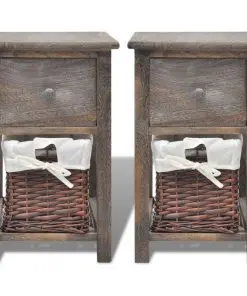 vidaXL Bedside Cabinets 2 pcs Wood Brown