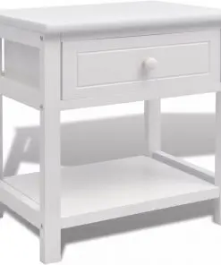 vidaXL Bedside Cabinet Wood White