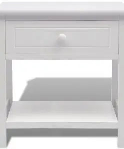vidaXL Bedside Cabinet Wood White