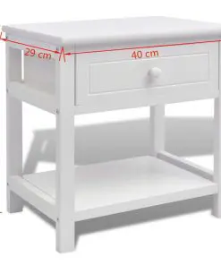 vidaXL Bedside Cabinet Wood White