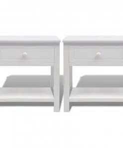 vidaXL Bedside Cabinets 2 pcs Wood White