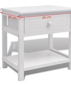 vidaXL Bedside Cabinets 2 pcs Wood White