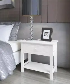 vidaXL Bedside Cabinets 2 pcs Wood White