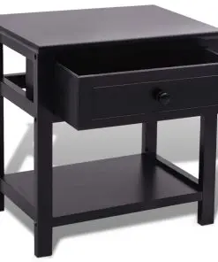vidaXL Bedside Cabinet Wood Black