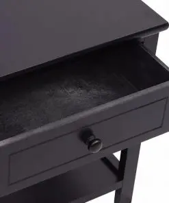 vidaXL Bedside Cabinet Wood Black