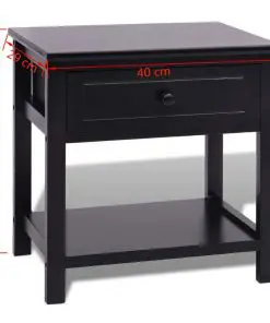 vidaXL Bedside Cabinet Wood Black
