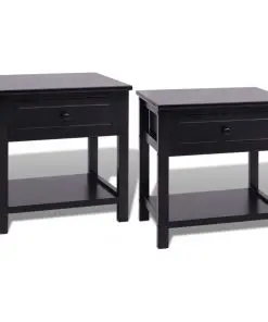 vidaXL Bedside Cabinets 2 pcs Wood Black