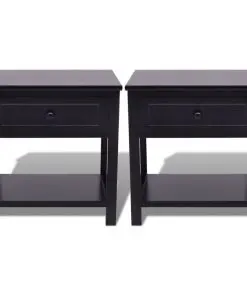 vidaXL Bedside Cabinets 2 pcs Wood Black