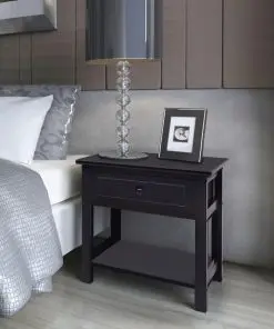 vidaXL Bedside Cabinets 2 pcs Wood Black