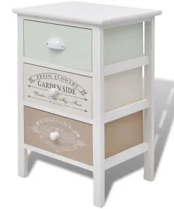 vidaXL French Storage Cabinet 3 Drawers Wood