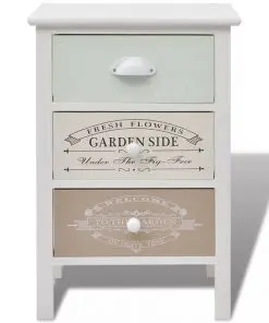 vidaXL French Storage Cabinet 3 Drawers Wood