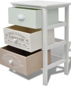 vidaXL French Storage Cabinet 3 Drawers Wood