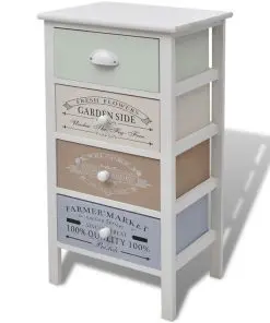 vidaXL French Storage Cabinet 4 Drawers Wood