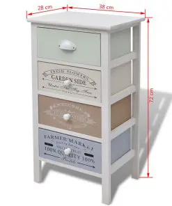 vidaXL French Storage Cabinet 4 Drawers Wood