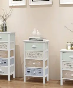 vidaXL French Storage Cabinet 4 Drawers Wood