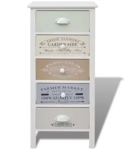 vidaXL French Storage Cabinet 5 Drawers Wood