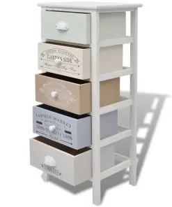 vidaXL French Storage Cabinet 5 Drawers Wood