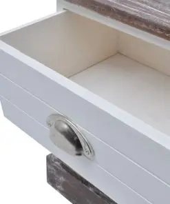 vidaXL Bedside Cabinet Brown and White