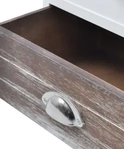 vidaXL Bedside Cabinet Brown and White
