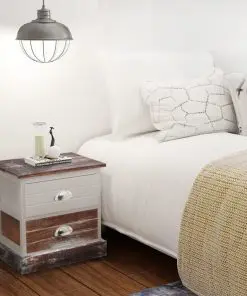 vidaXL Bedside Cabinets 2 pcs Brown and White