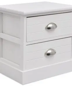 vidaXL French Bedside Cabinet White
