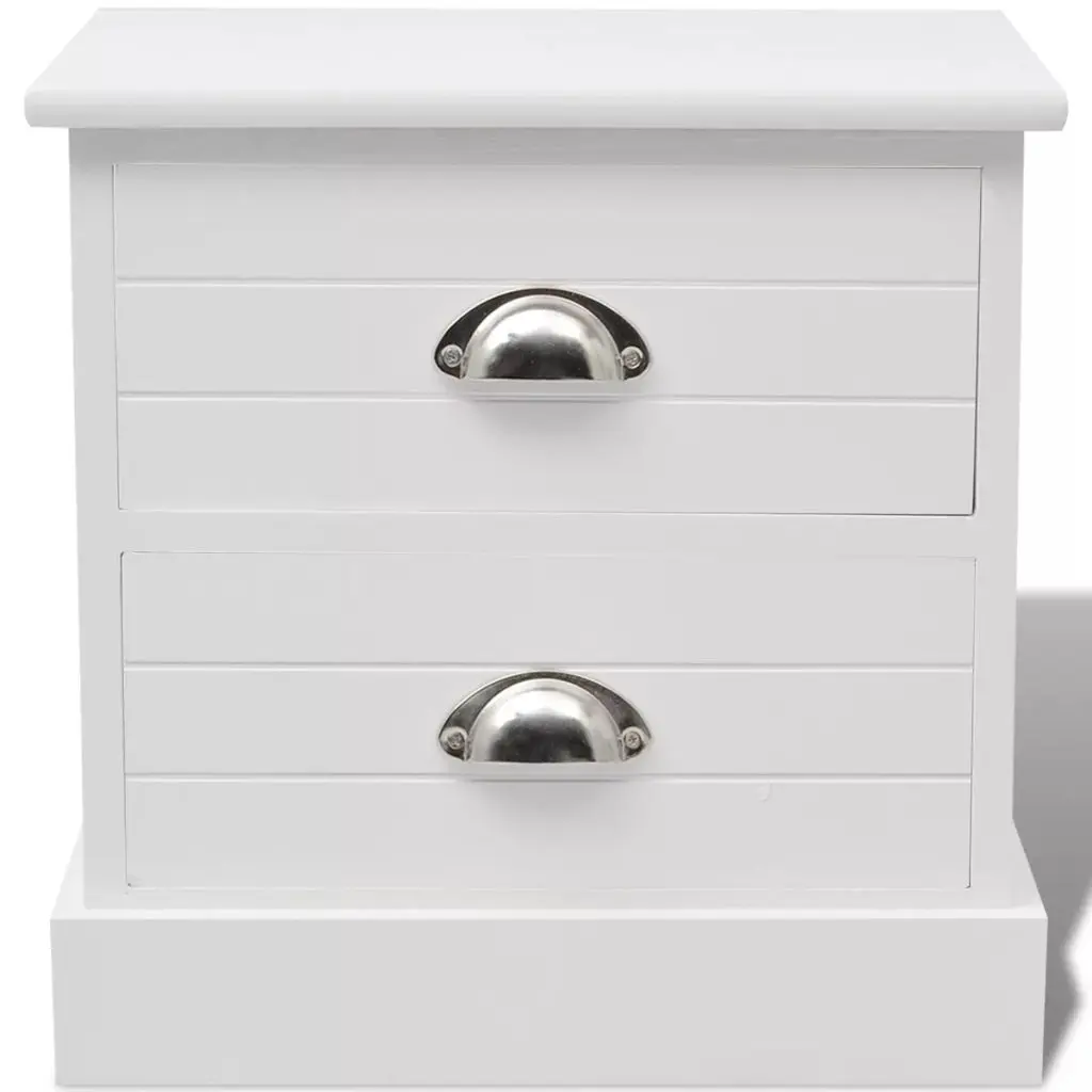 vidaXL French Bedside Cabinet White