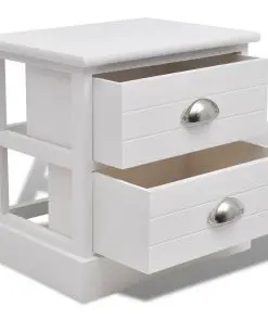 vidaXL French Bedside Cabinet White