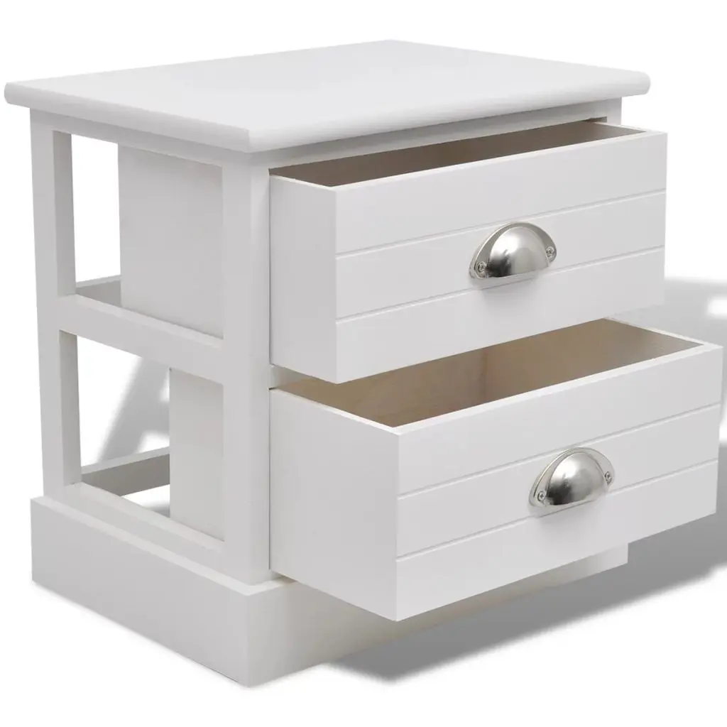 vidaXL French Bedside Cabinet White
