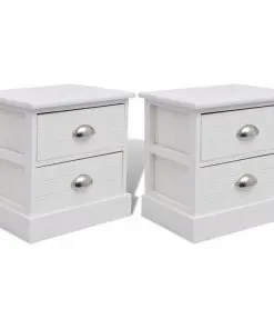 vidaXL French Bedside Cabinets 2 pcs White