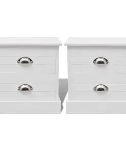 vidaXL French Bedside Cabinets 2 pcs White