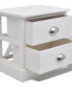 vidaXL French Bedside Cabinets 2 pcs White