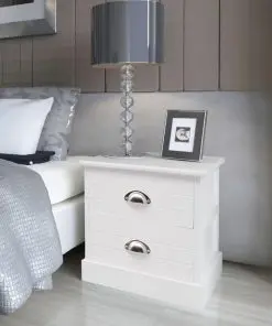 vidaXL French Bedside Cabinets 2 pcs White