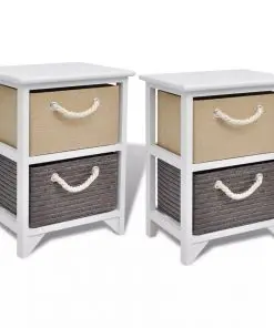 vidaXL Bedside Cabinets 2 pcs Wood