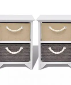 vidaXL Bedside Cabinets 2 pcs Wood