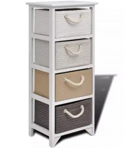 vidaXL Storage Cabinet 4 Drawers Wood