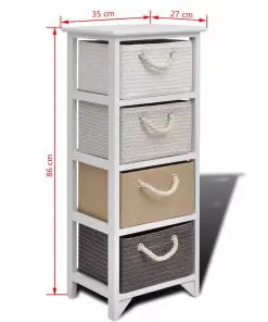 vidaXL Storage Cabinet 4 Drawers Wood