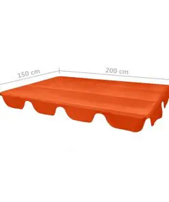vidaXL Replacement Canopy for Garden Swing Orange 226×186 cm