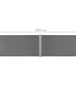 vidaXL Retractable Side Awning 160×600 cm Grey