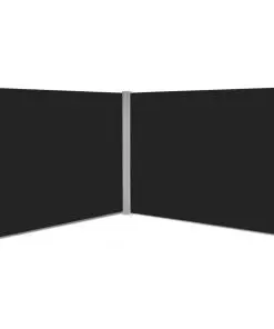 vidaXL Retractable Side Awning 180×600 cm Black