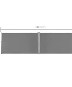 vidaXL Retractable Side Awning 180×600 cm Grey