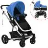 vidaXL 2-in-1 Baby Stroller/Pram Aluminium Blue and Black