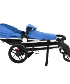 vidaXL 2-in-1 Baby Stroller/Pram Aluminium Blue and Black