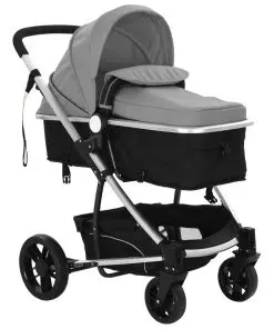 vidaXL 2-in-1 Baby Stroller/Pram Aluminium Grey and Black