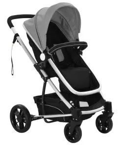 vidaXL 2-in-1 Baby Stroller/Pram Aluminium Grey and Black