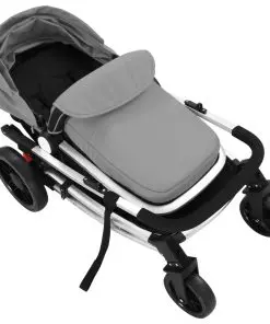 vidaXL 2-in-1 Baby Stroller/Pram Aluminium Grey and Black