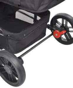 vidaXL 2-in-1 Baby Stroller/Pram Aluminium Grey and Black
