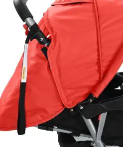 vidaXL Tandem Stroller Steel Red and Black