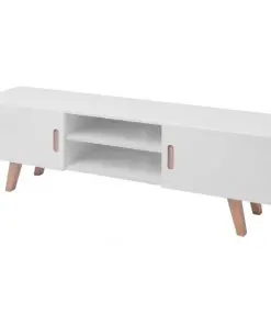 vidaXL TV Stand MDF 150x35x48.5 cm High Gloss White