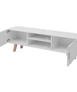 vidaXL TV Stand MDF 150x35x48.5 cm High Gloss White
