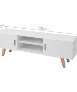 vidaXL TV Stand MDF 150x35x48.5 cm High Gloss White
